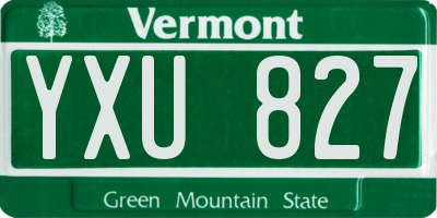 VT license plate YXU827