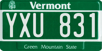 VT license plate YXU831