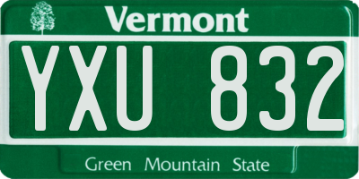 VT license plate YXU832