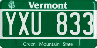 VT license plate YXU833