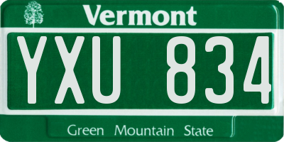 VT license plate YXU834