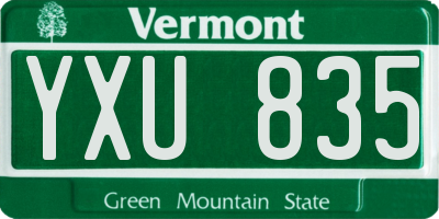 VT license plate YXU835