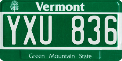 VT license plate YXU836