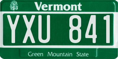 VT license plate YXU841