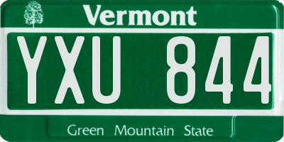 VT license plate YXU844