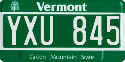 VT license plate YXU845