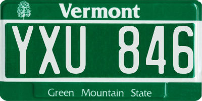 VT license plate YXU846