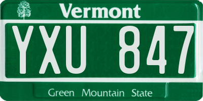 VT license plate YXU847