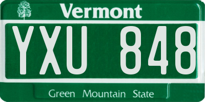 VT license plate YXU848