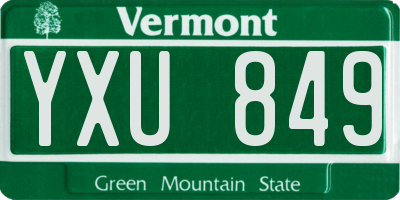 VT license plate YXU849