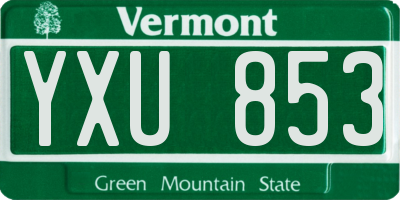 VT license plate YXU853