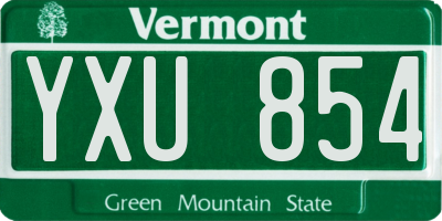 VT license plate YXU854