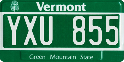 VT license plate YXU855