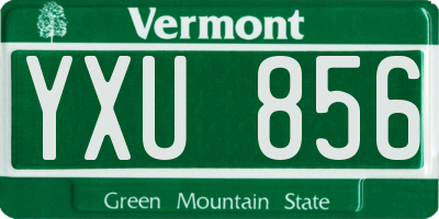 VT license plate YXU856