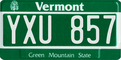 VT license plate YXU857