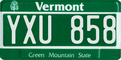VT license plate YXU858