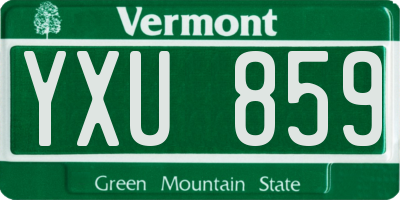 VT license plate YXU859