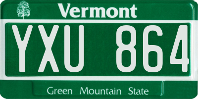 VT license plate YXU864