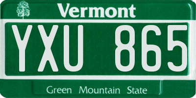 VT license plate YXU865