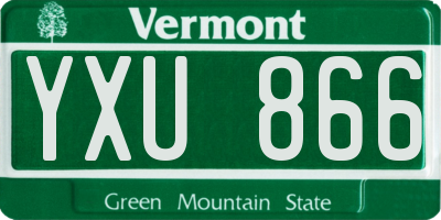 VT license plate YXU866