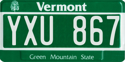 VT license plate YXU867