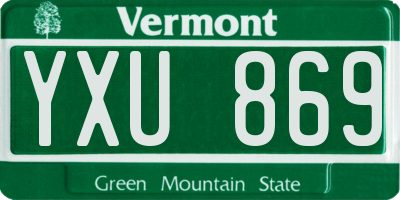 VT license plate YXU869