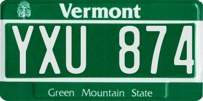 VT license plate YXU874