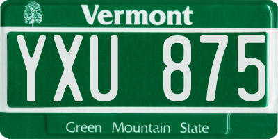VT license plate YXU875