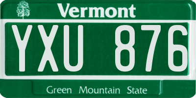 VT license plate YXU876