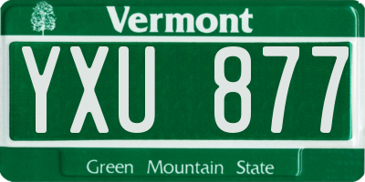 VT license plate YXU877