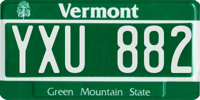 VT license plate YXU882