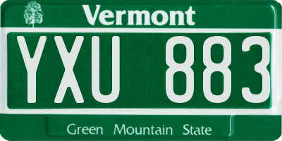 VT license plate YXU883