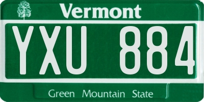 VT license plate YXU884