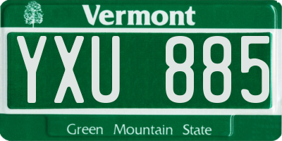VT license plate YXU885