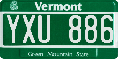 VT license plate YXU886