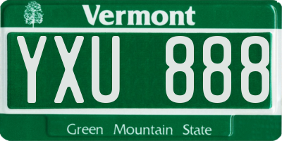 VT license plate YXU888