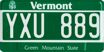 VT license plate YXU889