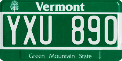 VT license plate YXU890