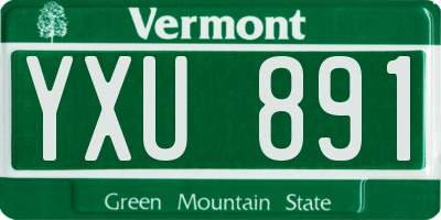 VT license plate YXU891