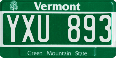 VT license plate YXU893