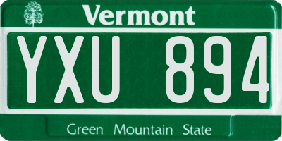 VT license plate YXU894