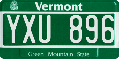 VT license plate YXU896