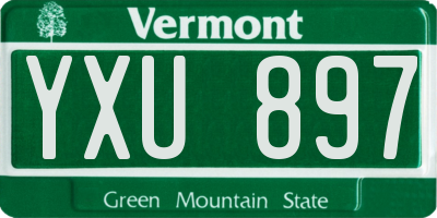 VT license plate YXU897