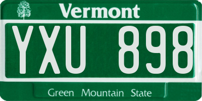 VT license plate YXU898