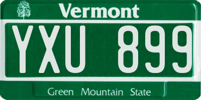 VT license plate YXU899
