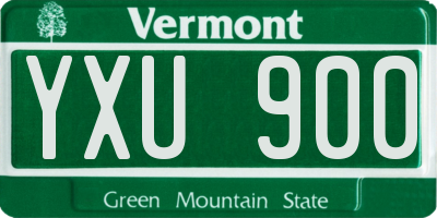 VT license plate YXU900
