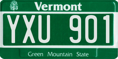 VT license plate YXU901