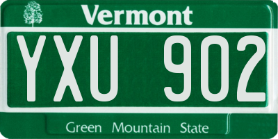 VT license plate YXU902