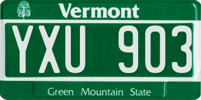 VT license plate YXU903