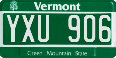 VT license plate YXU906